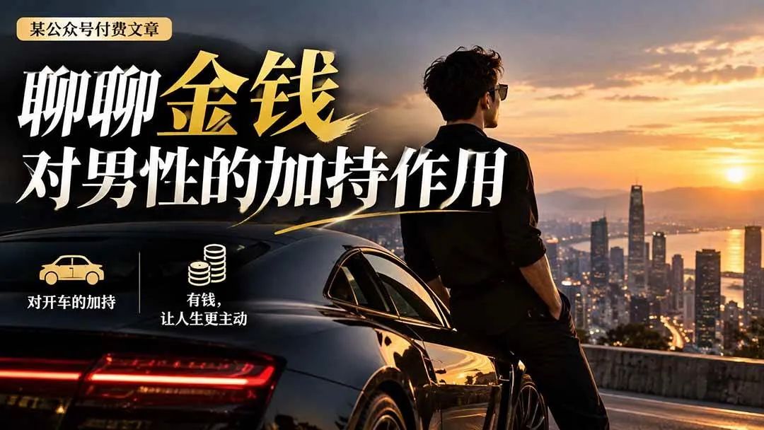 （20627期）【无水印】某公众号付费文章：聊聊金钱对男性的加持作用-Ai资源库