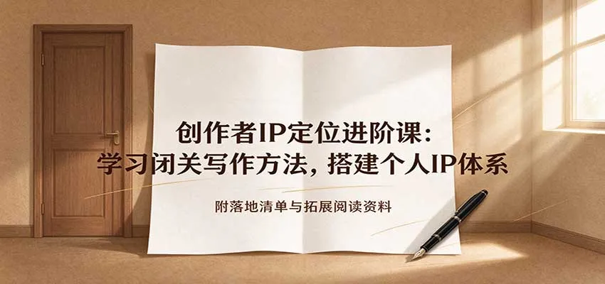 创作者IP定位进阶课：学习闭关写作方法，搭建个人IP体系，附落地清单与拓展阅读资料-Ai资源库