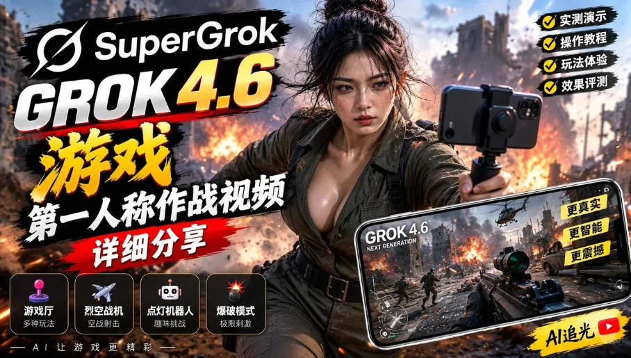 Grok 4.6也能做游戏?第一人称作战视频实测|玩法详细讲解-Ai资源库