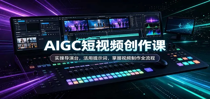 AIGC短视频创作课:实操导演台,活用提示词,掌握视频制作全流程-Ai资源库