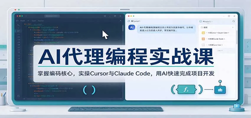 AI代理编程实战课：掌握编码核心，实操Cursor与Claude Code，用AI快速完成项目开发-Ai资源库
