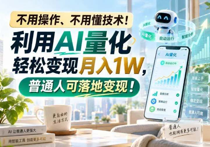 （20429期）利用AI量化轻松变现月入1W，普通人可落地变现，不用操作、不用懂技术！-Ai资源库