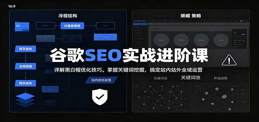 2026谷歌SEO实战进阶课：详解黑白帽优化技巧，掌握关键词挖掘，搞定站内站外全域运营-Ai资源库
