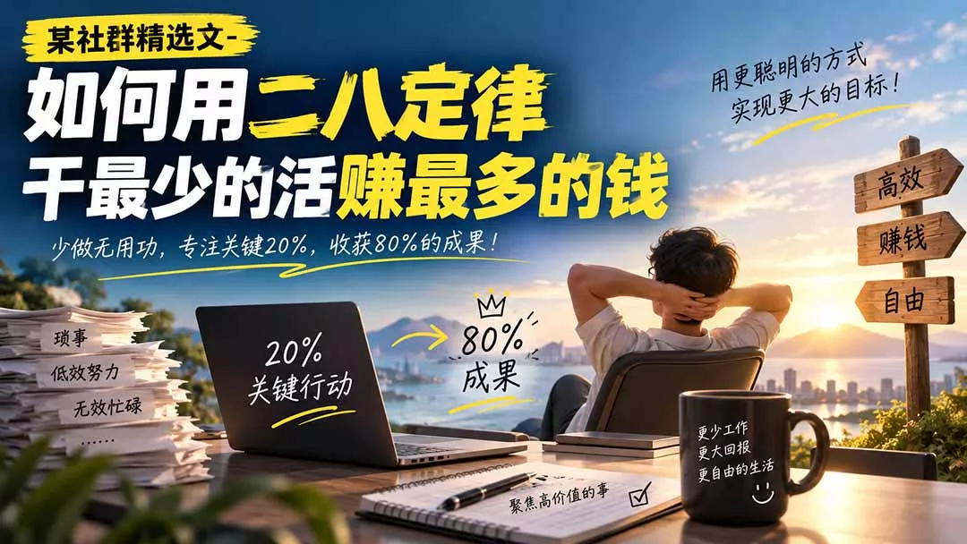 某社群精选文-如何用二八定律干最少的活赚最多的钱-Ai资源库