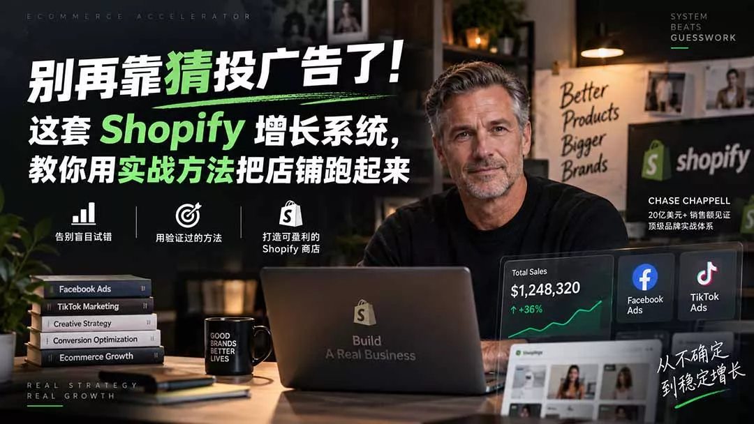 别再靠猜投广告了!这套 Shopify 增长系统,教你用实战方法把店铺跑起来【原创双语字幕】-Ai资源库
