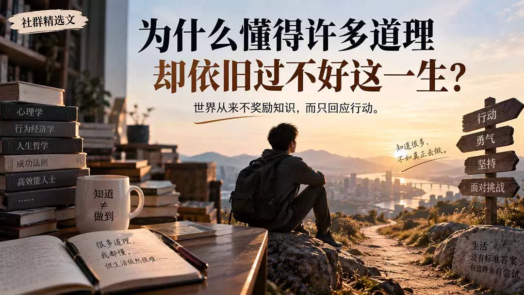 社群精选文:为什么懂得许多道理却依旧过不好这一生?-Ai资源库