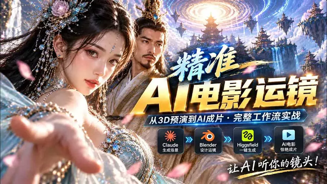 AI视频终于能精准运镜了！Claude + Blender + Higgsfield 免费插件实测-Ai资源库