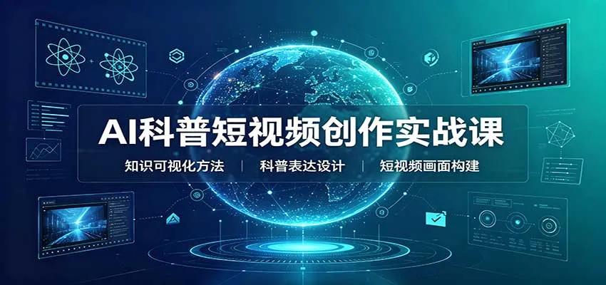AI科普短视频创作实战课:配套要点文档,文案与视频提示词模板教学-Ai资源库