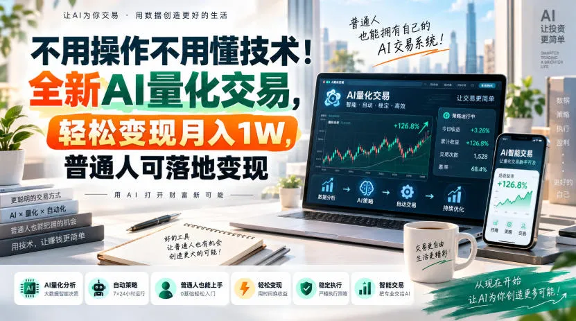 不用操作不用懂技术！全新AI量化交易，轻松变现月入1W，普通人可落地变现！【揭秘】-Ai资源库