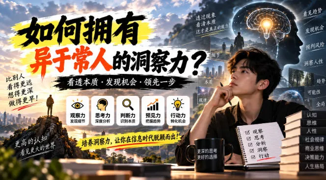 某公众号付费文章：如何拥有异于常人的洞察力？-Ai资源库