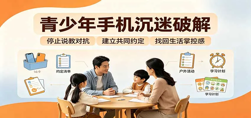 青少年手机沉迷破解:跳出管控说教思维,六步法引导孩子夺回注意力掌控权-Ai资源库