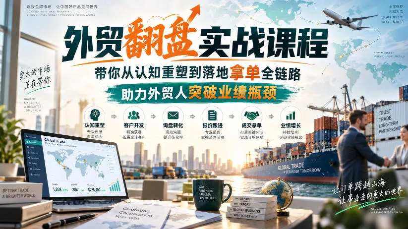 外贸翻盘实战课程，带你从认知重塑到落地拿单全链路，助力外贸人突破业绩瓶颈-Ai资源库