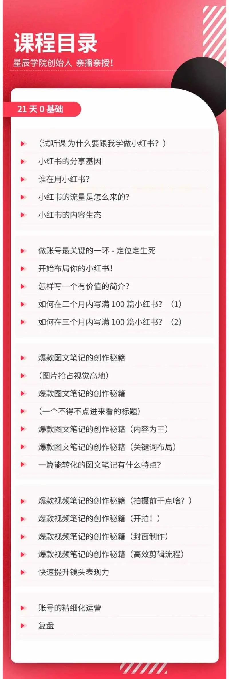 （20341期）小红书21天图文视频爆款创作课：掌握选题、图片、标题、内容、关键词与脚本剪辑，建立持续创作体系