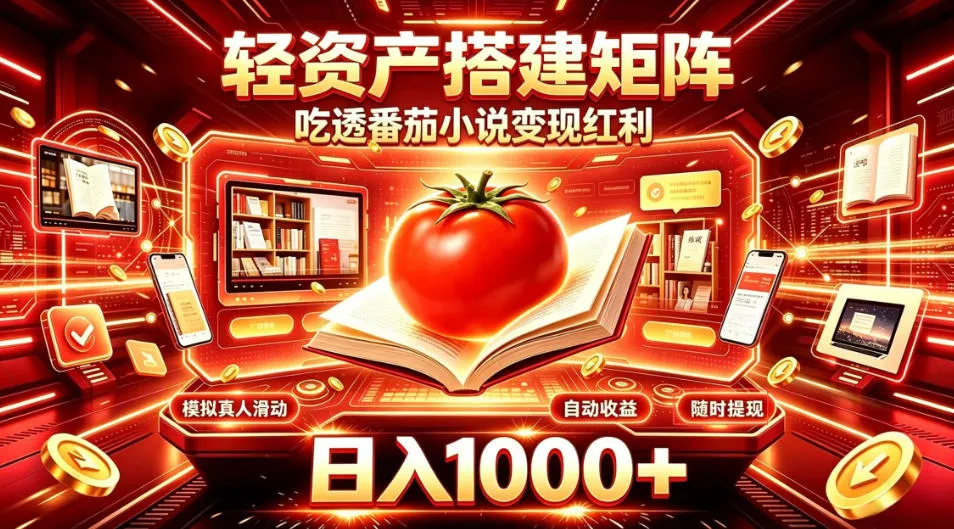 轻资产搭建矩阵，吃透番茄小说变现红利，日入1000+，支持无限矩阵放大【揭秘】-Ai资源库