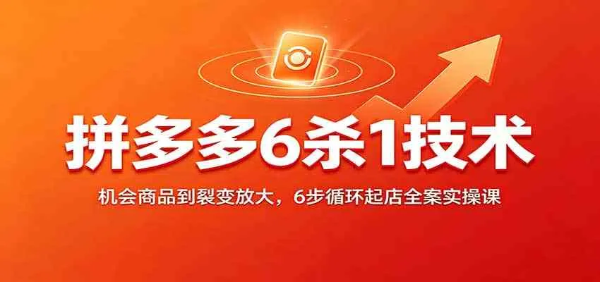 拼多多6杀1技术:机会商品到裂变放大,6步循环起店全案实操课-Ai资源库