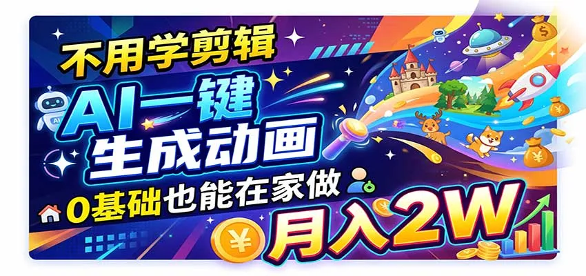 AI动画彻底爆了!一单500~800,全程派单,小白也能月入2W+ AI动画彻底爆了!一单500~800,全程派单,小白也能月入2W+