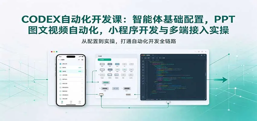 CODEX自动化开发课：智能体基础配置，PPT图文视频自动化，小程序开发与多端接入实操-Ai资源库