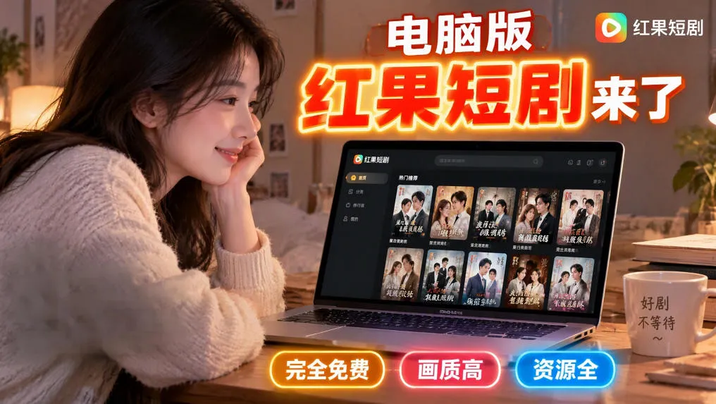 手机看短剧费眼？电脑版红果短剧来了，完全免费、画质高、资源全-Ai资源库