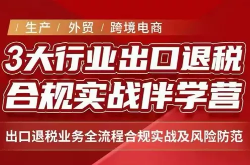 王老师·《生产+外贸+跨境电商企业》出口退税陪跑营-Ai资源库