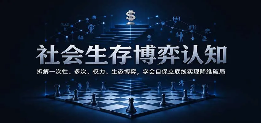 社会生存博弈认知：拆解一次性、多次、权力、生态博弈，学会自保立底线实现降维破局-Ai资源库