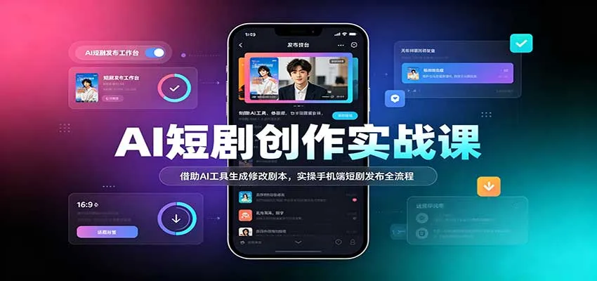 AI短剧创作实战课：借助AI工具生成修改剧本，实操手机端短剧发布全流程-Ai资源库