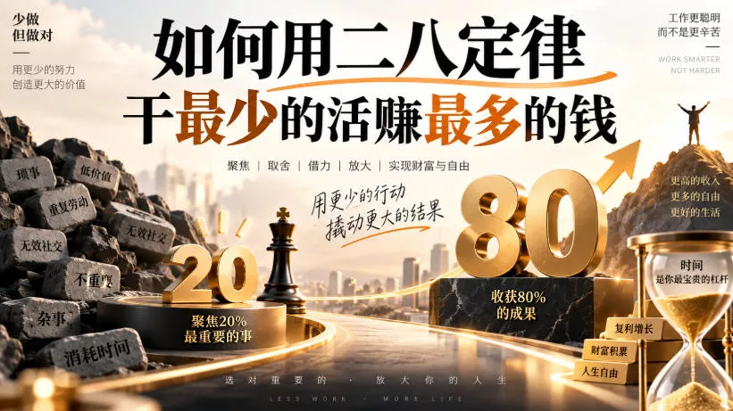 付费文章:如何用二八定律干最少的活賺最多的钱 付费文章:如何用二八定律干最少的活賺最多的钱