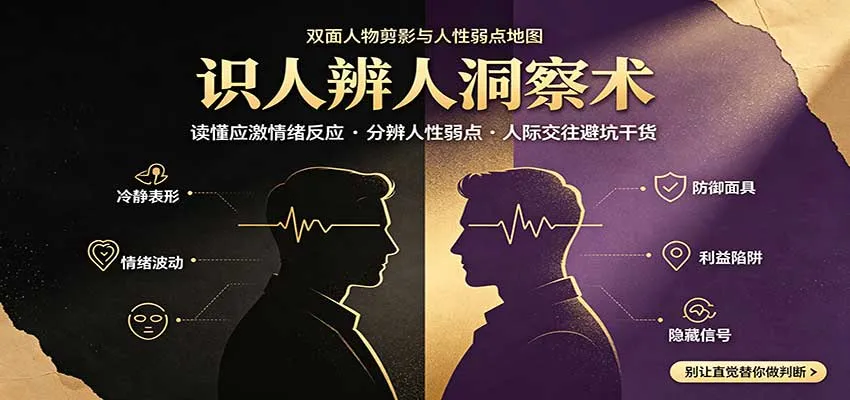 识人辨人终极心法:读懂应激情绪反应,分辨人性弱点,人际交往避坑干货-Ai资源库
