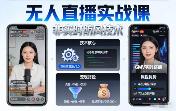 宝子哥无人直播实战课,非实时防风技术,聚焦抖音快手等平台直播带货,轻松开启直播变现之路(更新260922) 宝子哥无人直播实战课,非实时防风技术,聚焦抖音快手等平台直播带货,轻松开启直播变现之路(更新260922)