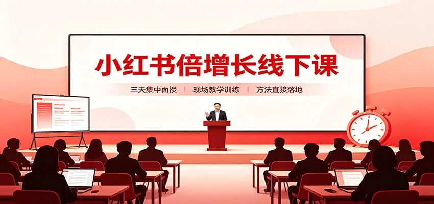 小红书倍增长线下课:三天集中面授,拆解选品、素材制作与起号全链路-Ai资源库