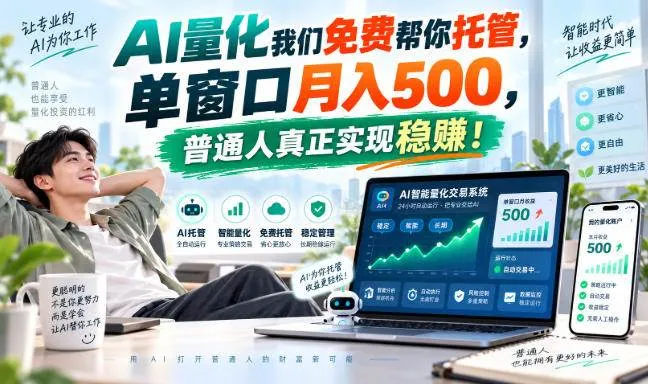 （20607期）AI量化副业天花板，单窗口月入500，普通人真正实现稳赚！-Ai资源库