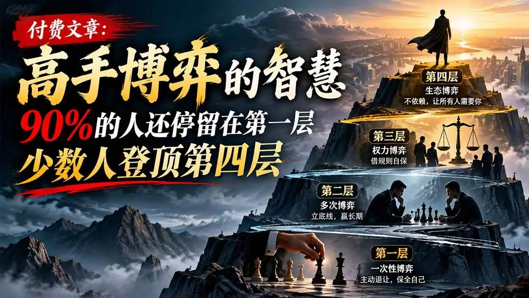 （20628期）【无水印】付费文章：高手博弈的智慧，90%的人还停留在第一层，少数人登顶第四层-Ai资源库