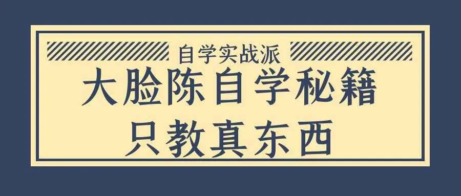 大脸陈自学秘籍只教真东西-Ai资源库