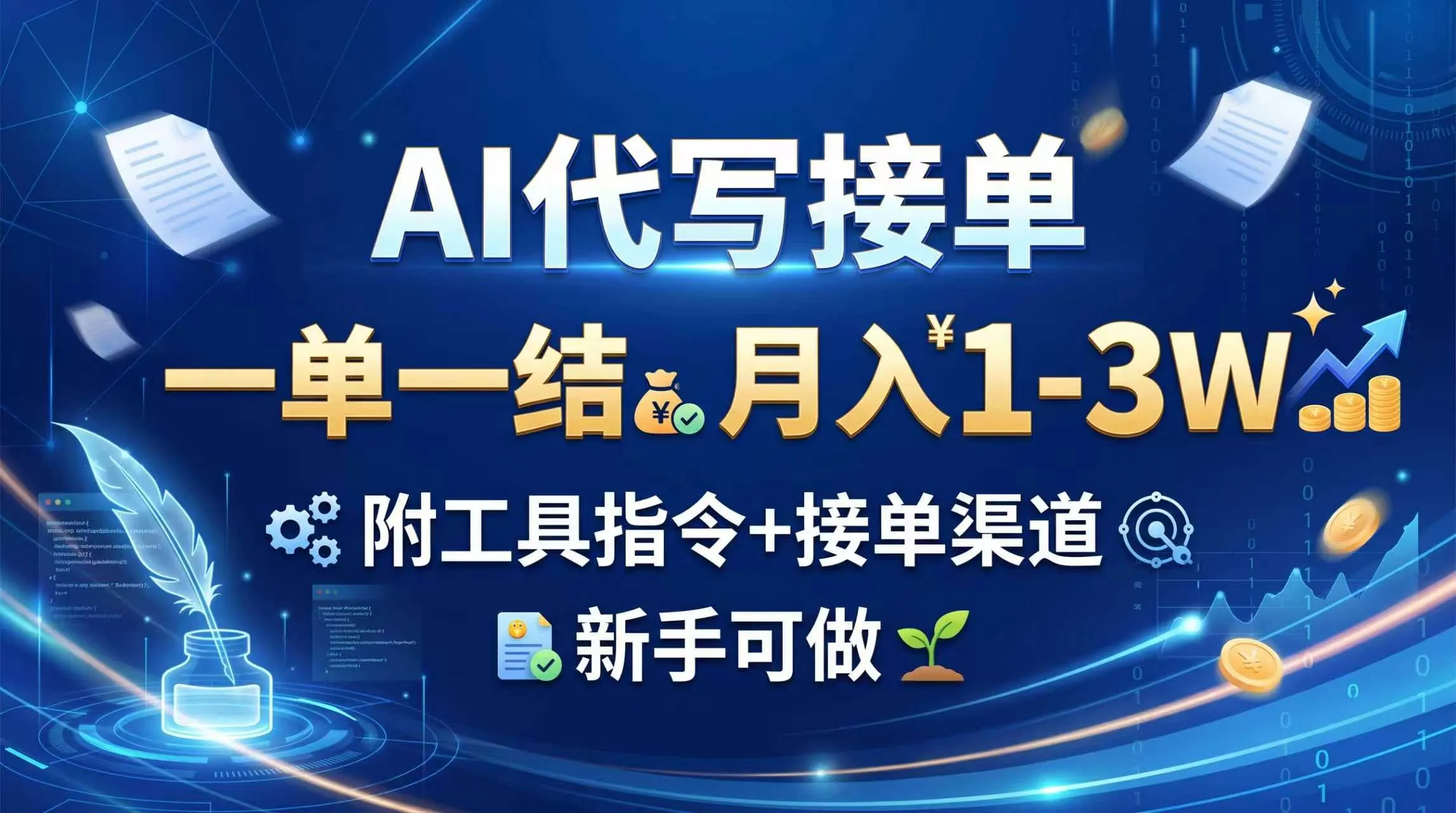 （20343期）AI代写接单，一单一结，月入1-3W，附工具指令+接单渠道，新手可做-Ai资源库