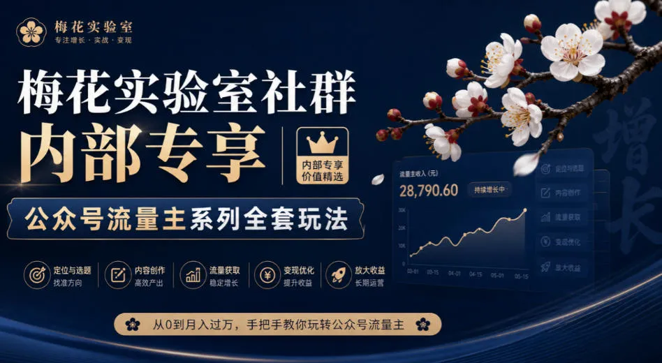 梅花实验室社群内部专享-公众号流量主系列全套玩法-Ai资源库